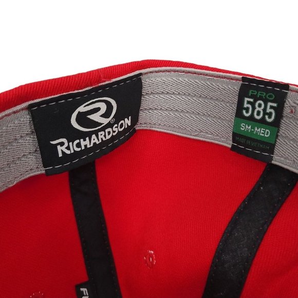 Richardson TC Monogram Initials Flex Fitted S/M Cap Trucker Baseball Hat Red - Picture 12 of 12